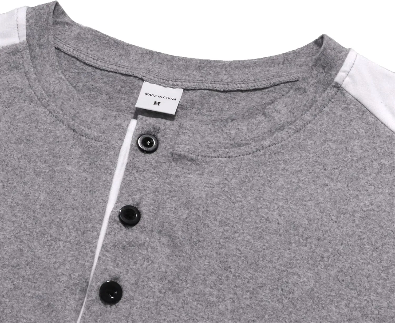 Men's Cotton Linen Henley Shirt Short Sleeve Band Collar Solid Hippie Casual Summer Beach T-Shirts with Pocket