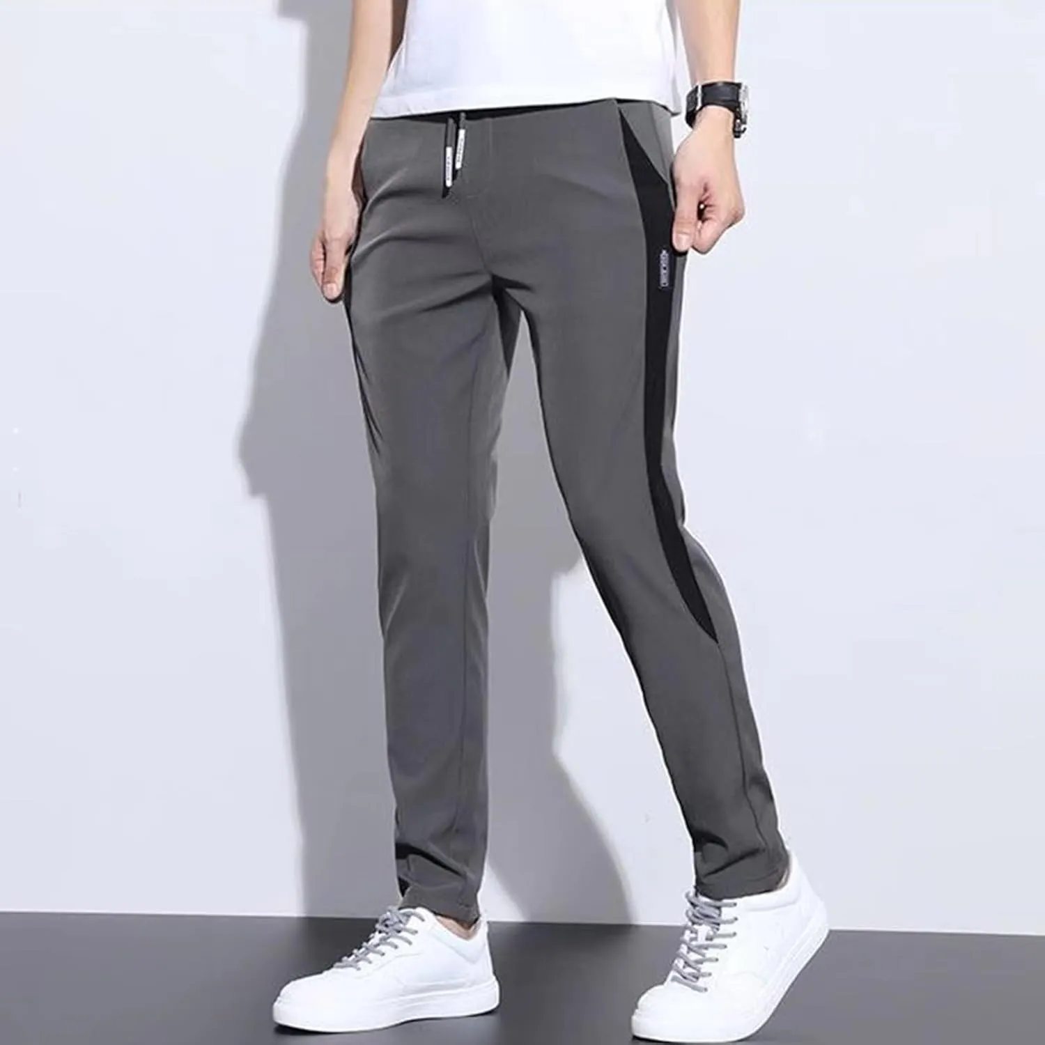 Men's Drawstring Pants Elastic Waist Lightweight Quick Drying Sweatpants Casual Summer Athletic Hiking Joggers Pants