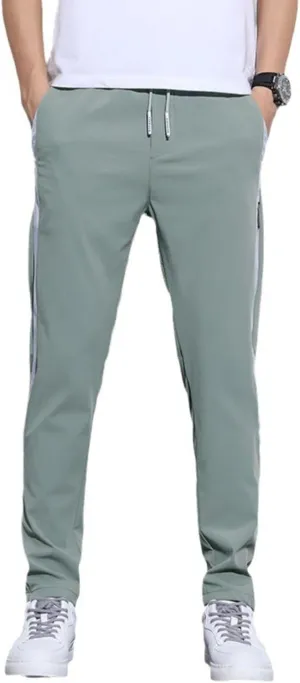 Men's Drawstring Pants Elastic Waist Lightweight Quick Drying Sweatpants Casual Summer Athletic Hiking Joggers Pants