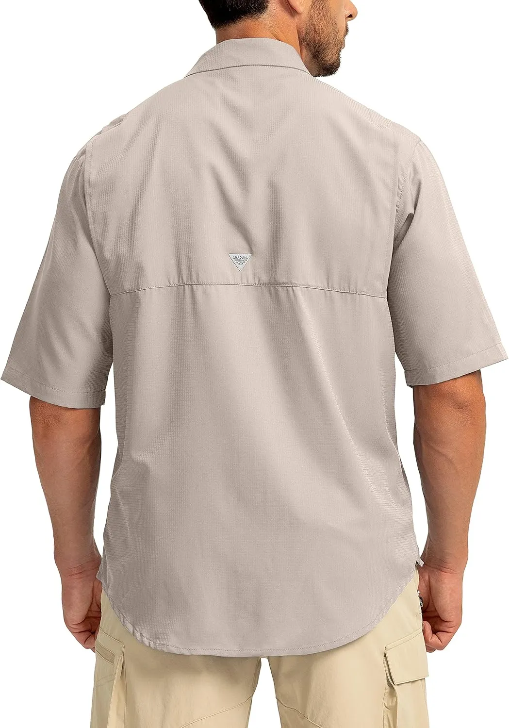 Men's Fishing Shirts with Zipper Pockets UPF 50  Lightweight Cool Short Sleeve Button Down Shirts for Men Casual Hiking
