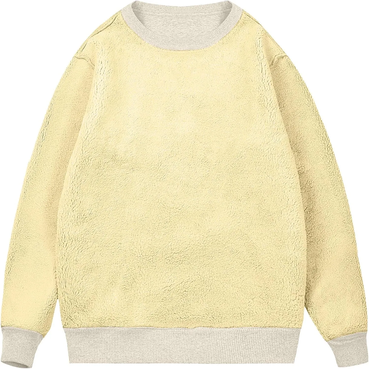 Men's Fleece Lined Sweatshirts Crewneck Long Sleeve Pullover Sherpa Thick Thermal Sweatshirt Warm Winter Underwear