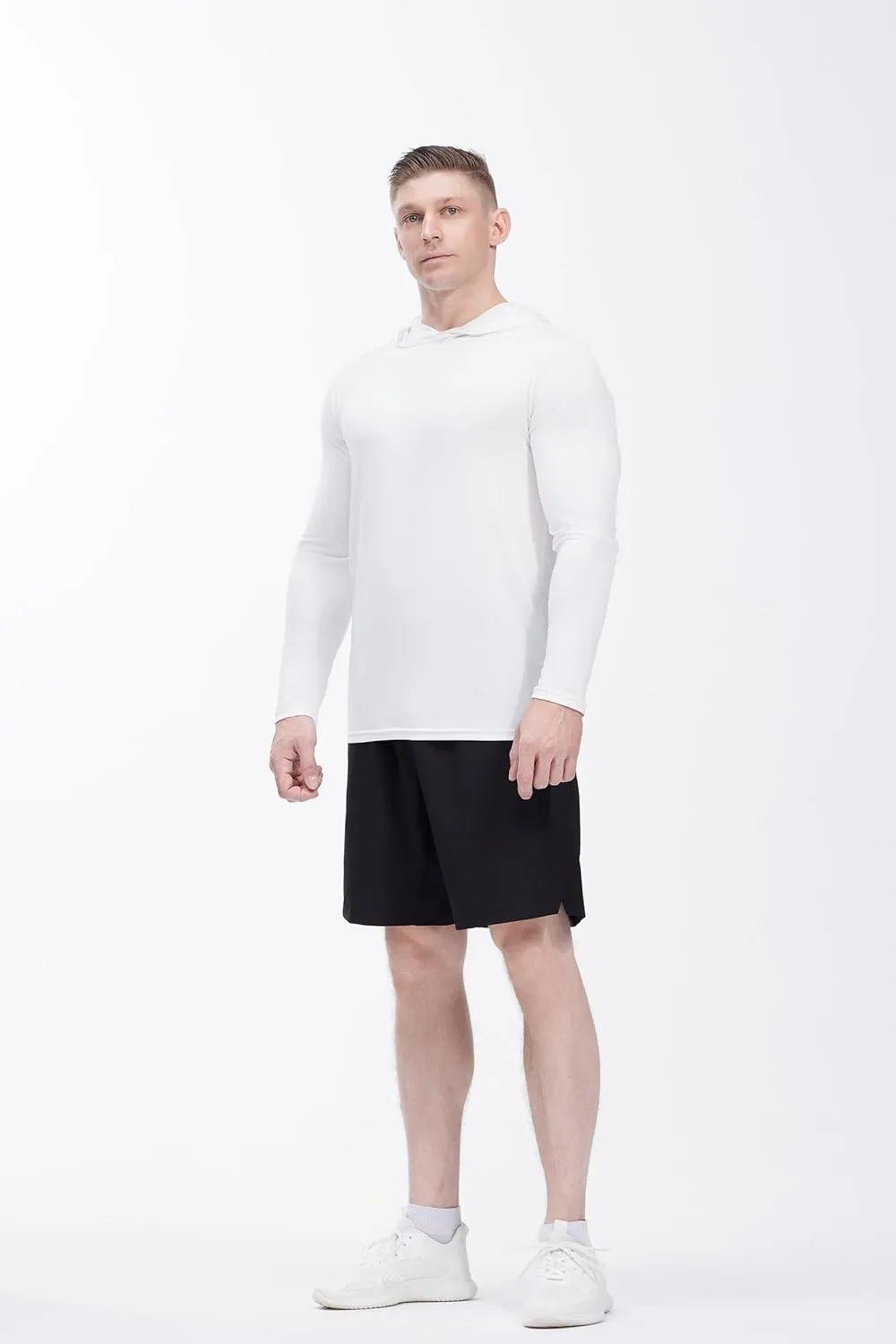 Men's Lightweight Hoodies 4 Pack Long Sleeve Athletic Shirts for Mens Running Workout Swim T-Shirt
