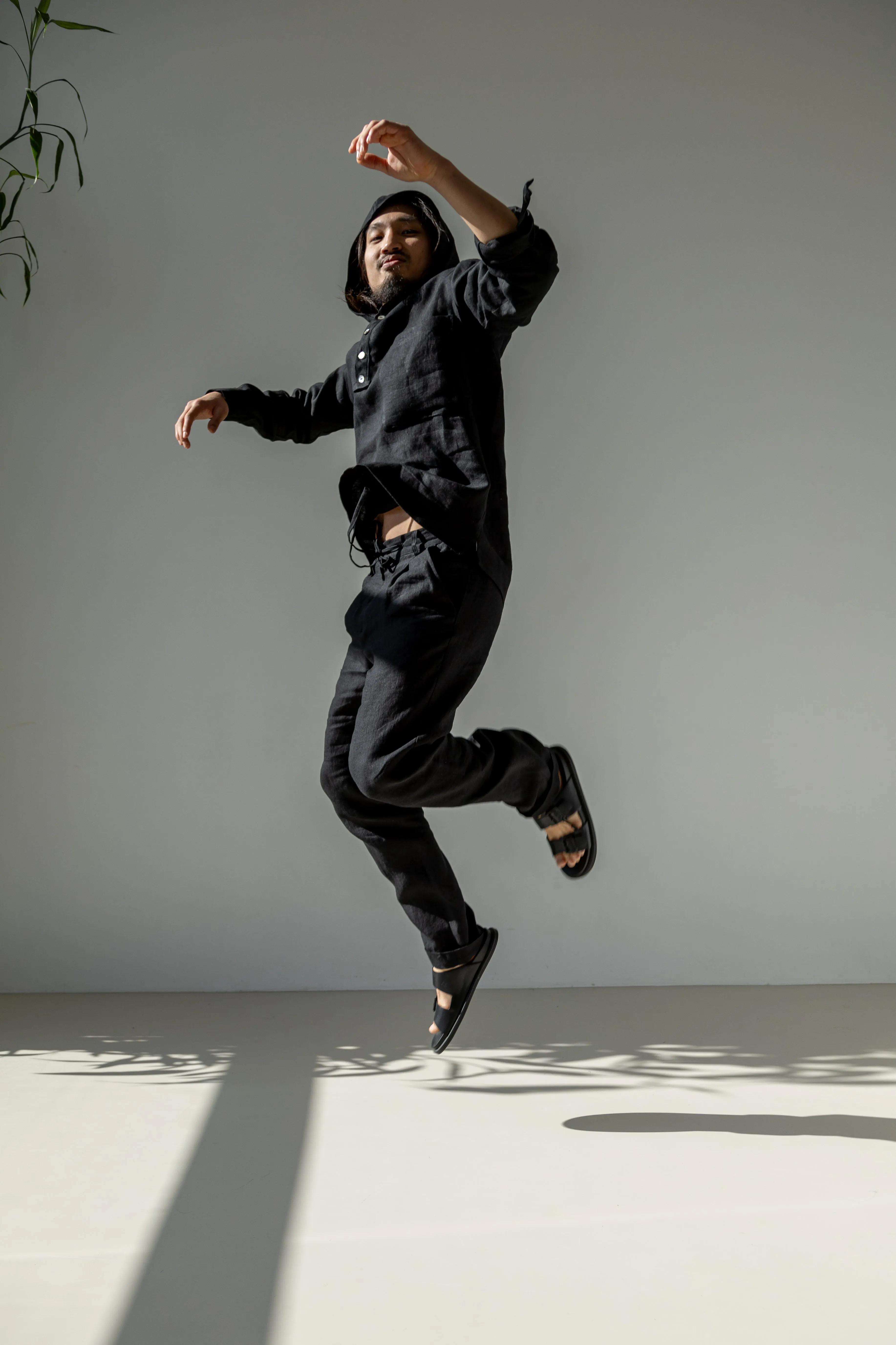 Men's linen pants with drawstring