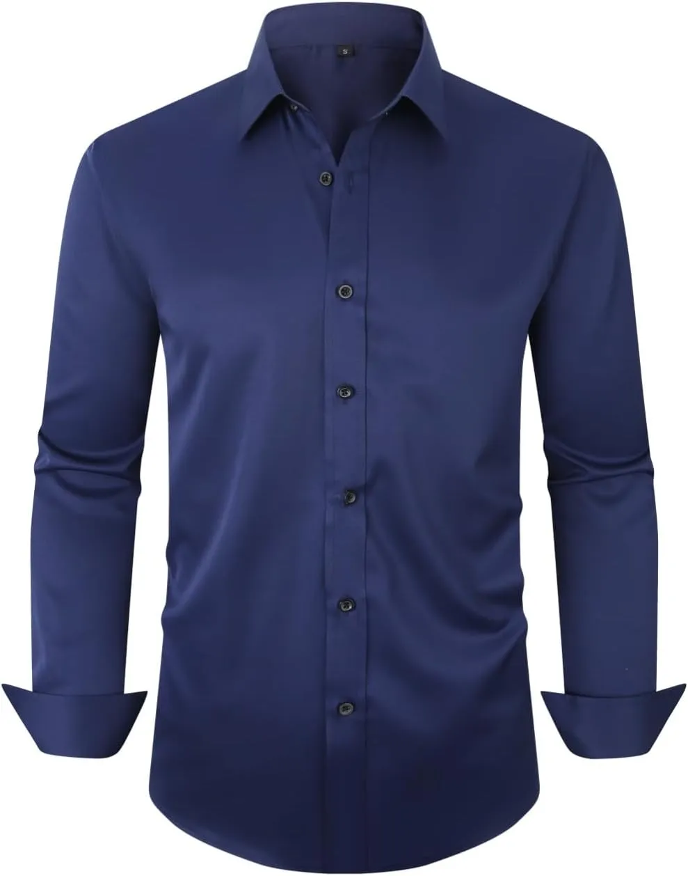 Men's Long Sleeve Dress Shirts Stretch Wrinkle Free Button Down Shirt Business Wedding Formal Shirts Regular Fit