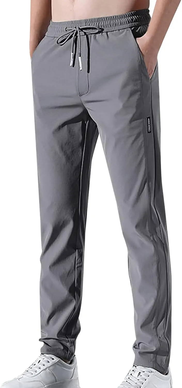 Mens Pant, Quick Drying Stretch Relax Fit Joggers Pant, Casual Comfy Sweatpants Trousers, Athletic Hiking Travel Pant