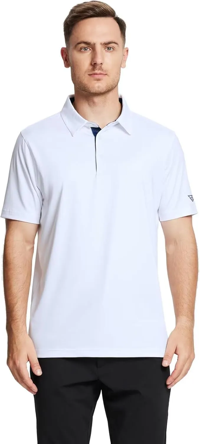 Mens Polo Shirts Short and Long Sleeve Casual Solid Stylish Dry Fit Performance Designed Collared Golf Polo Shirts for Men