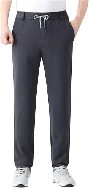 Mens Quick Drying Pants Elastic Waist Breathable Stretch Active Loose Pants Comfy Cool Sweatpant Trousers with Pocket
