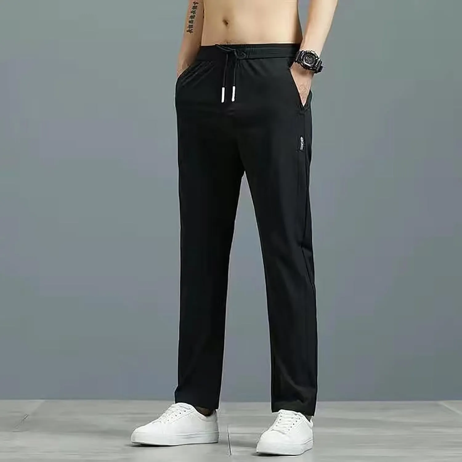 Mens Quick Drying Stretch Pants,Casual Outdoor Lightweight Pant Elastic Waist Sports Pant Athletic Hiking Travel Pant