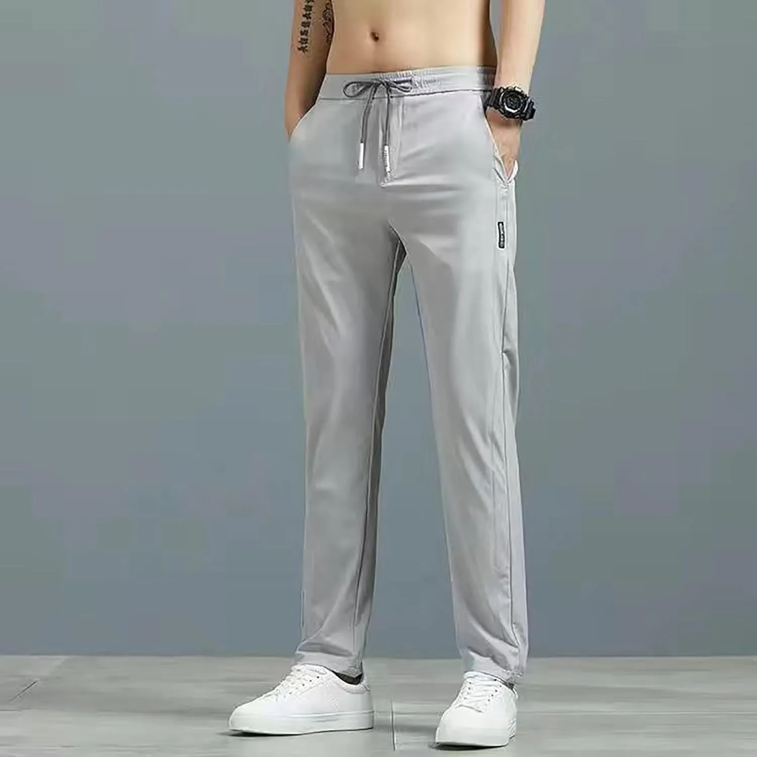 Mens Quick Drying Stretch Pants,Casual Outdoor Lightweight Pant Elastic Waist Sports Pant Athletic Hiking Travel Pant