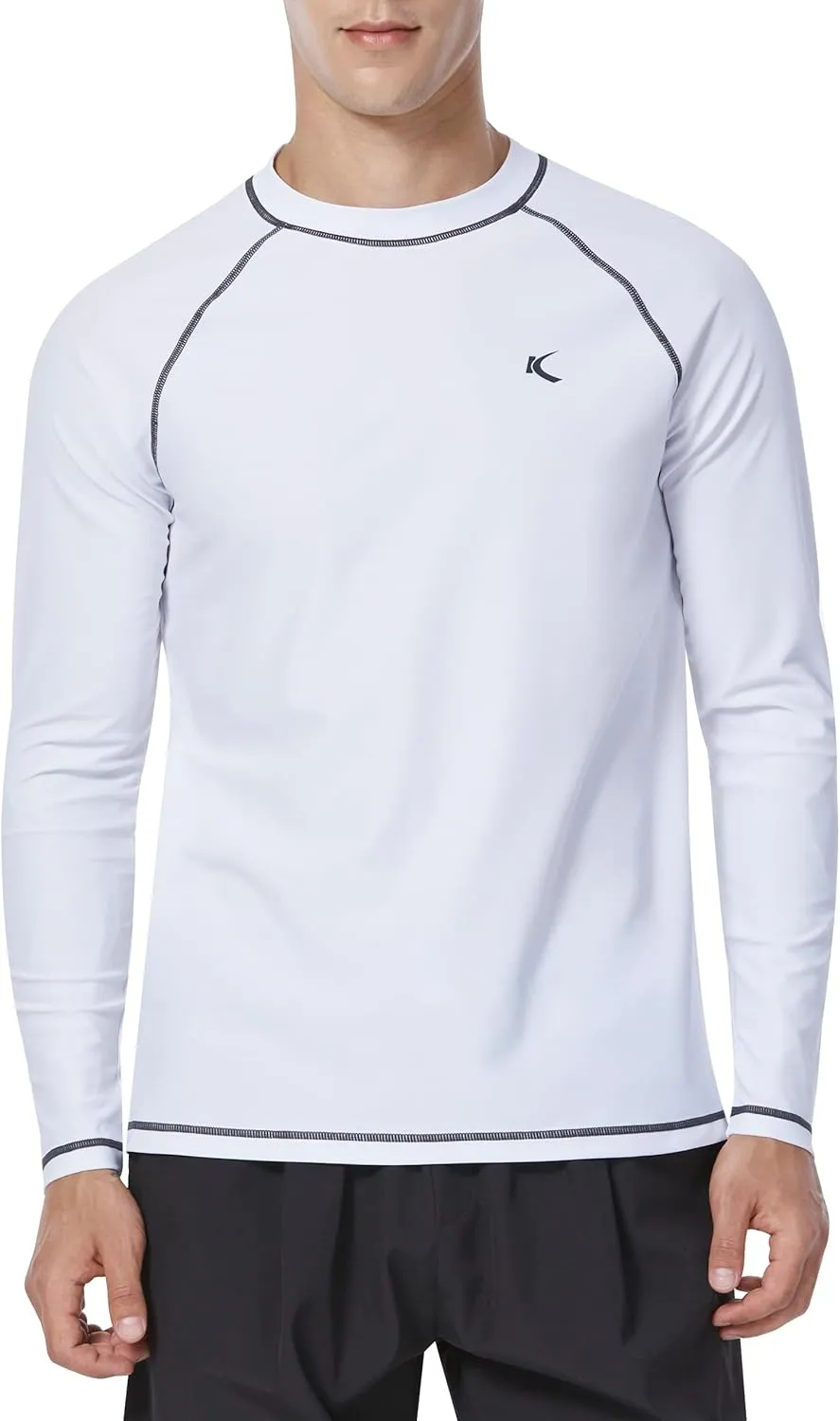 Mens Rash Guard UPF 50  Swim Shirts UV Sun Protection T-Shirt Quick Dry Long Sleeve Beach Shirts for Fishing