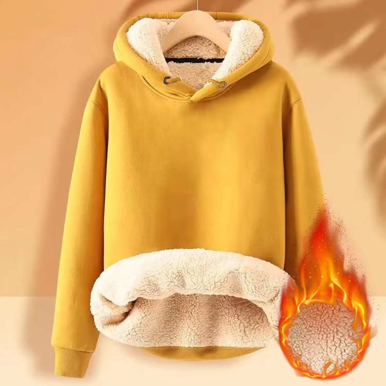 Men's Sherpa Hoodie Pullover Winter Thick Warm Fleece Lined Hoodies Athletic Sweatshirts