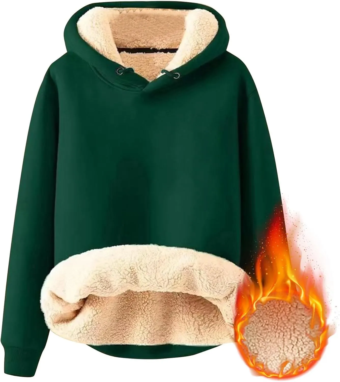 Men's Sherpa Hoodie Pullover Winter Thick Warm Fleece Lined Hoodies Athletic Sweatshirts