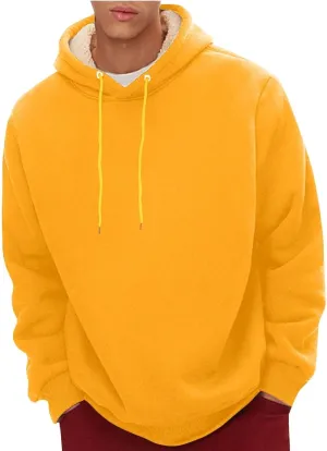 Men's Sherpa Hoodie Pullover Winter Thick Warm Fleece Lined Hoodies Athletic Sweatshirts