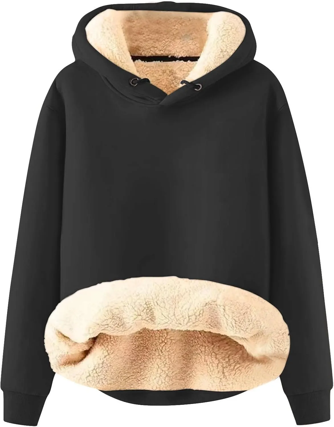 Men's Sherpa Hoodie Pullover Winter Thick Warm Fleece Lined Hoodies Athletic Sweatshirts