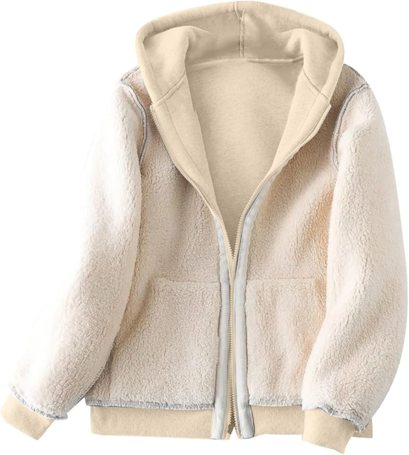 Men's Sherpa Zip Up Warm Hoodies Fleece Lined Jacket with Hood Sweatshirt Fall Winter Zipper Sweater Hooded Coats
