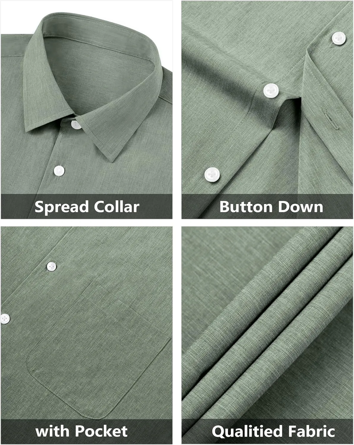 Mens Short Sleeve Button Down Shirts Casual Linen Shirts Button Up Wrinkle Free Beach Summer Vacation Wedding Tops