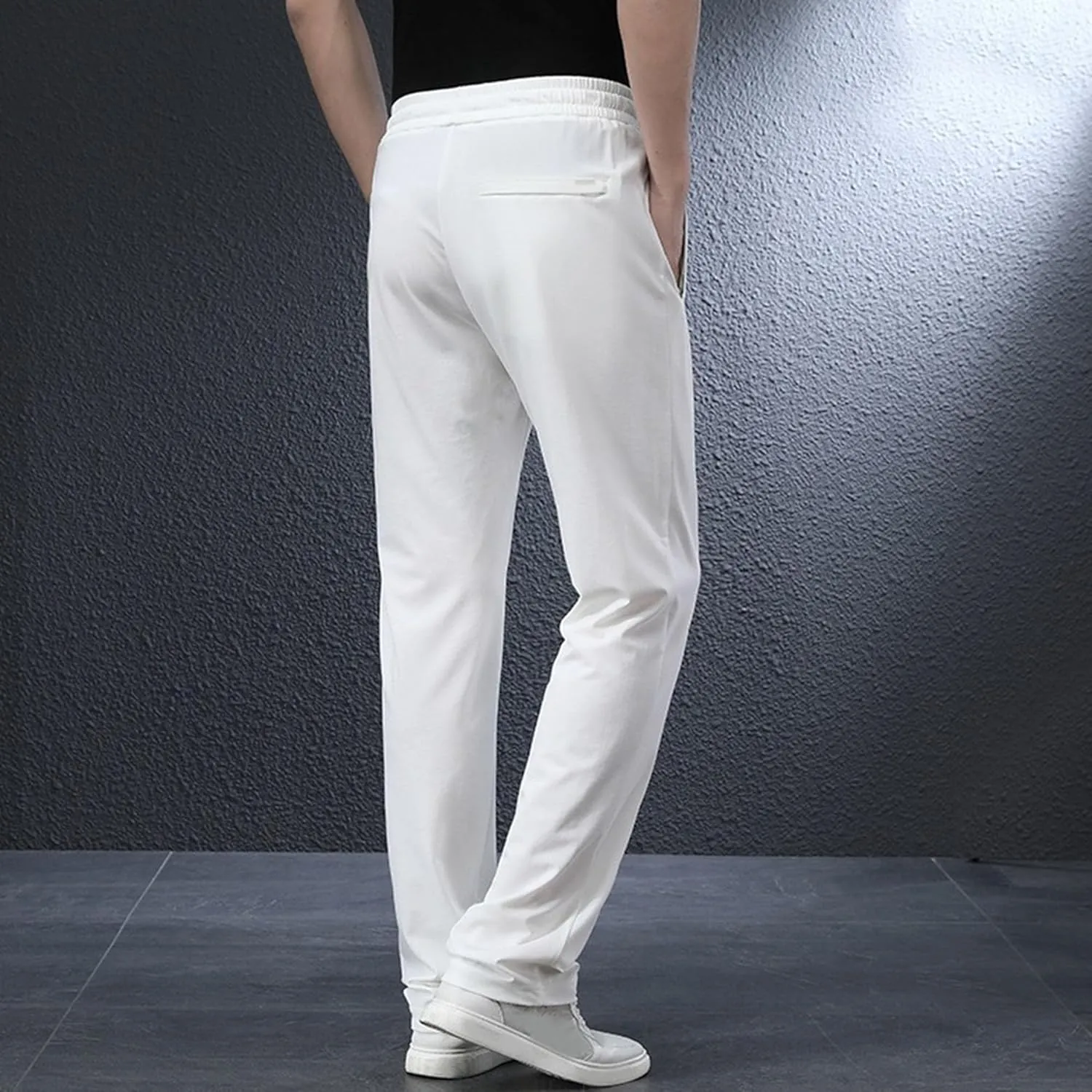 Men's Stretch Quick Drying Pant Casual Slim Fit Workout Joggers Comfort Business Waffle Knit Trousers