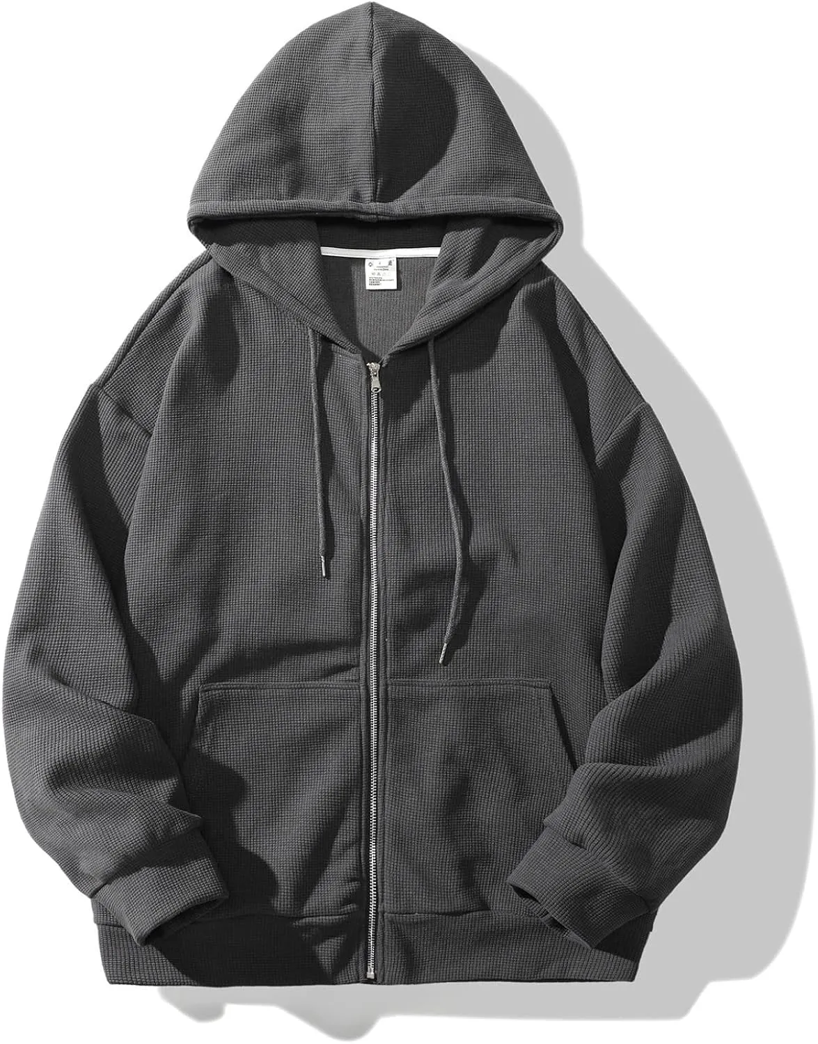 Mens Zip Up Hoodies Trendy Outwear with Pockets Hooded Sweatshirt Loose Fit Casual Fall Spring Warm Slim Fit Sweater Jacket