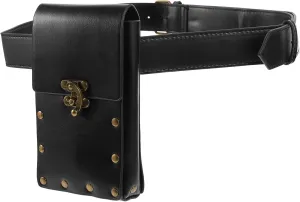 Milisten Fashion Waist Bag Vintage Punk Style Belt Pouch Small Waist Pouch Durable Pu Material Perfect for Travel Shopping