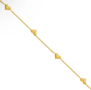 Mini Multi Heart Necklace - Gold - Water Resistant