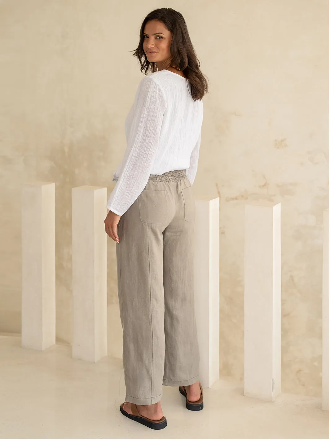 Morrissey Linen Pants Taupe