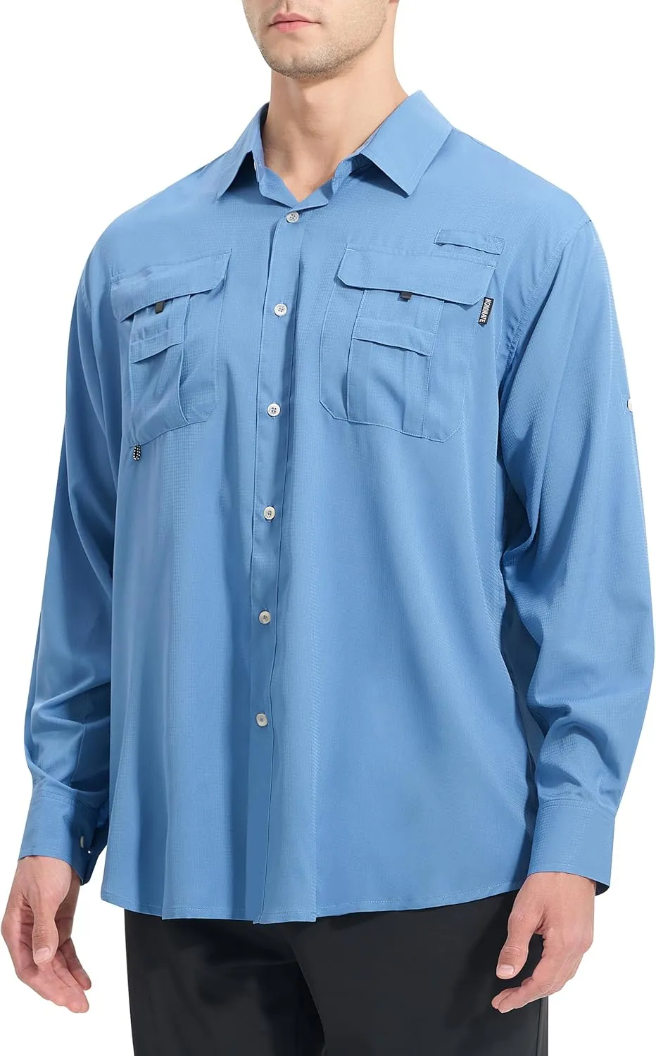 NOMINATE Mens Long Sleeve Fishing Shirts UPF 50  UV Protection Sun Shirts Quick Drying Hiking Lightweight