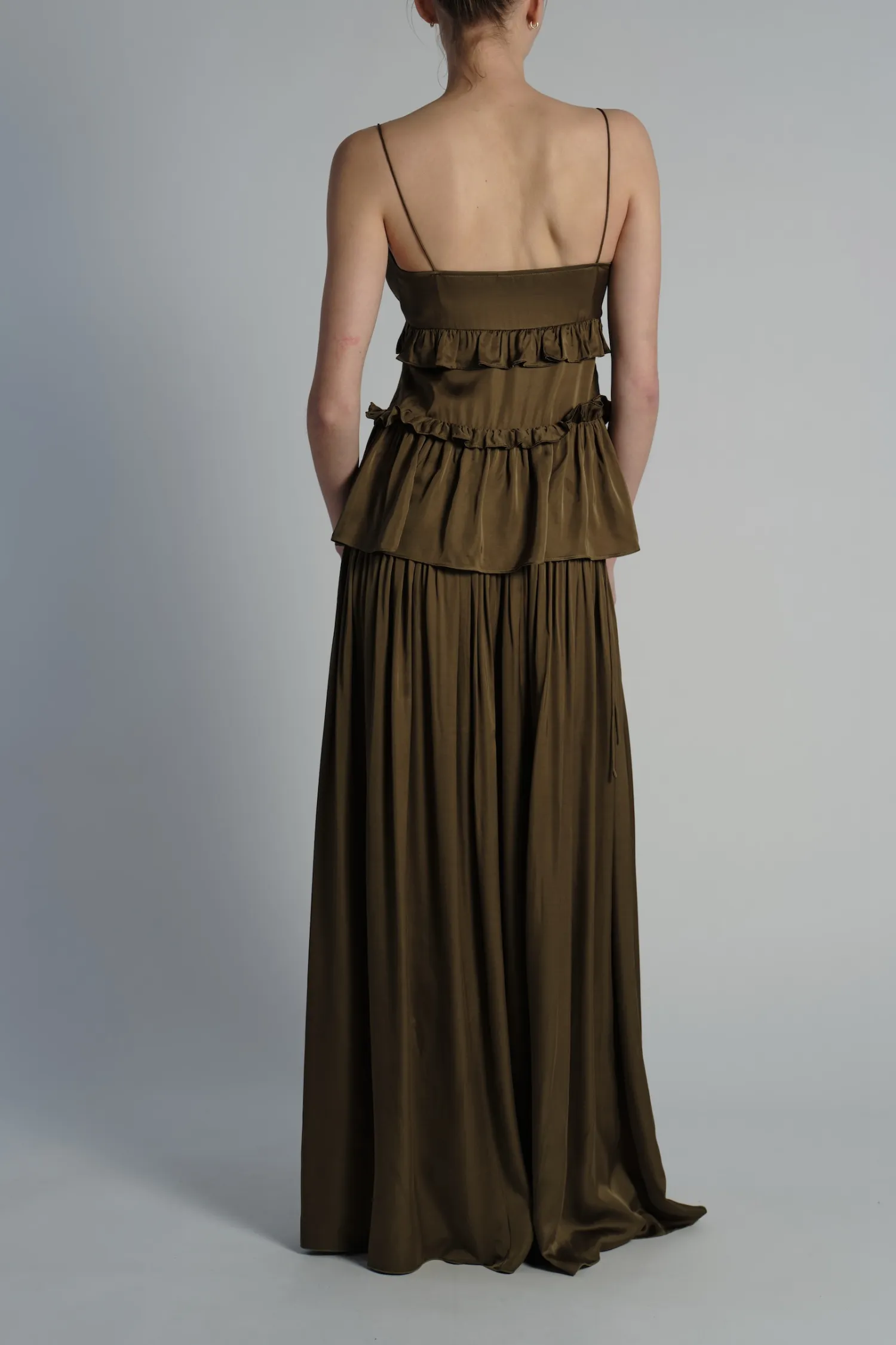 Olive Ruffle Blouse