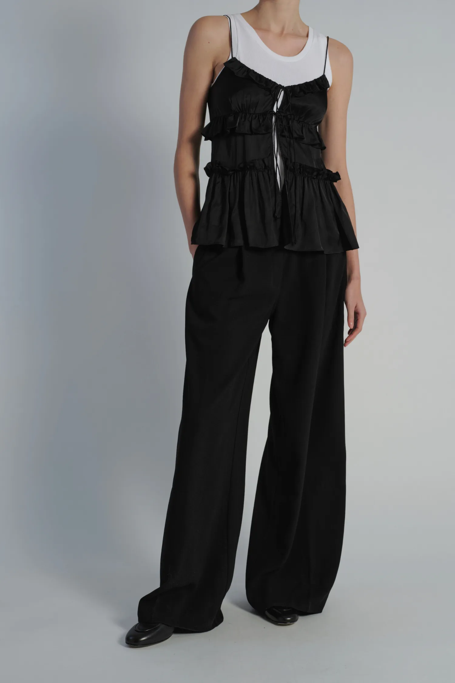 Olive Ruffle Blouse