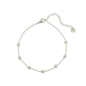 Omg Bling Cubic Zirconia Water Resistant Anklet In Gold Or Silver