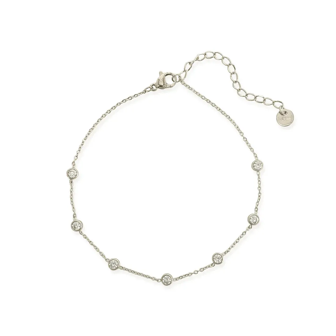 Omg Bling Cubic Zirconia Water Resistant Anklet In Gold Or Silver