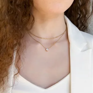 Omg Bling Water Resistance Double Chain Marque Necklace