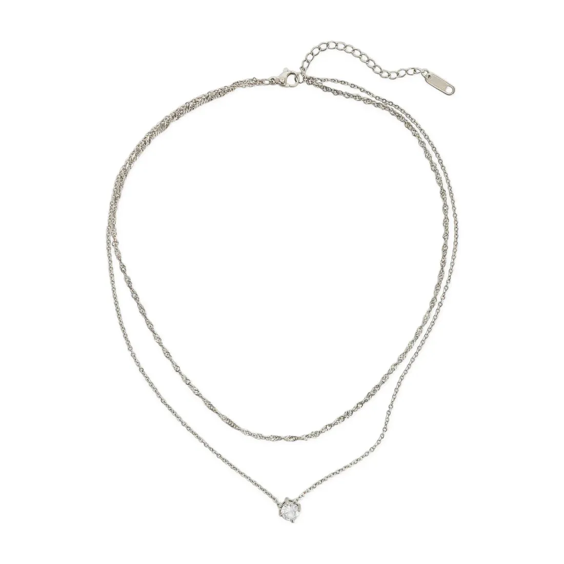 Omg Bling Water Resistance Double Chain Marque Necklace