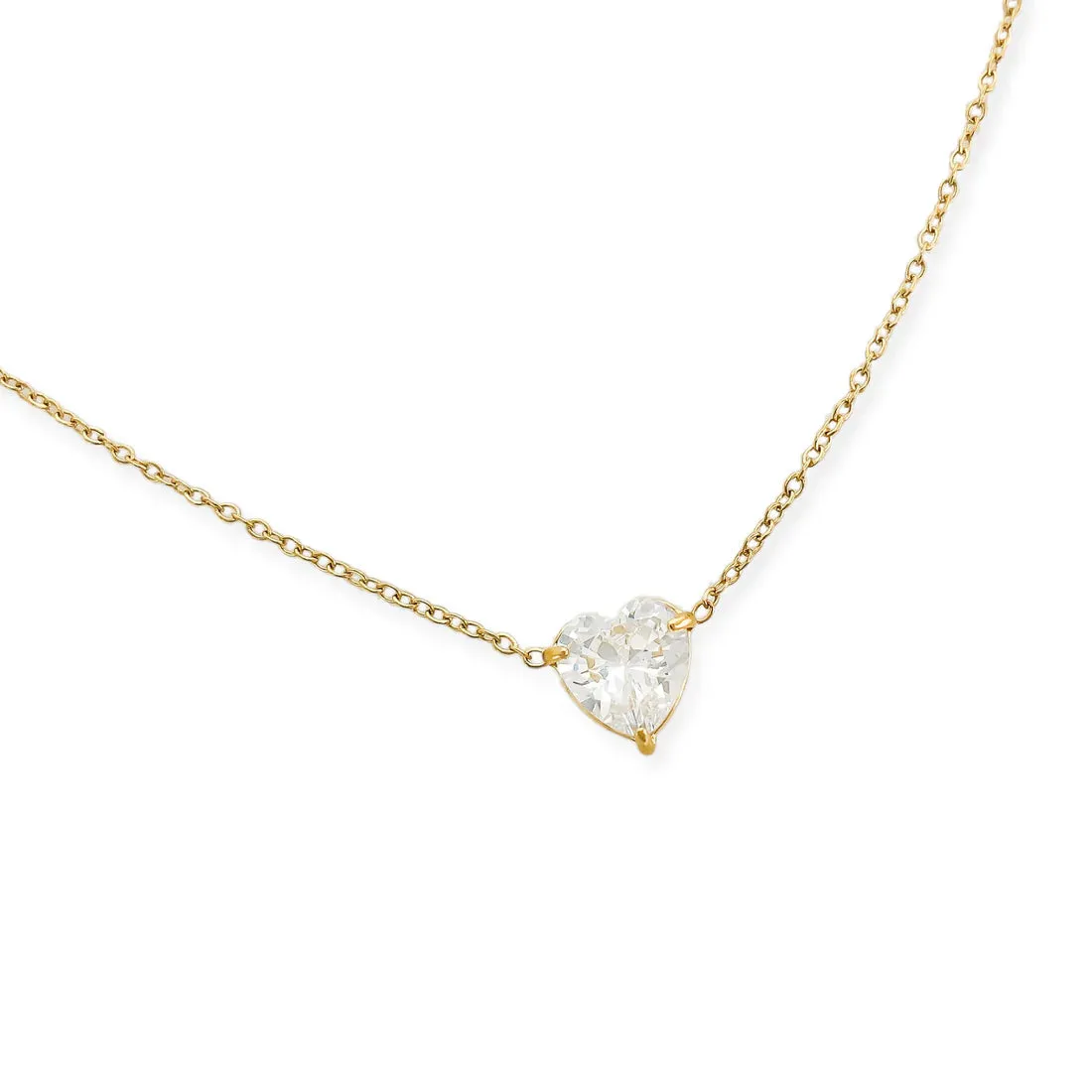 Omg Bling Water Resistant Crystal Heart Necklace