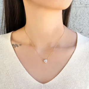 Omg Bling Water Resistant Crystal Heart Necklace