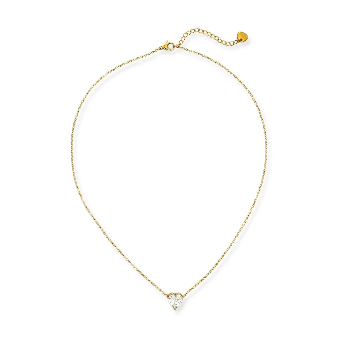 Omg Bling Water Resistant Crystal Heart Necklace