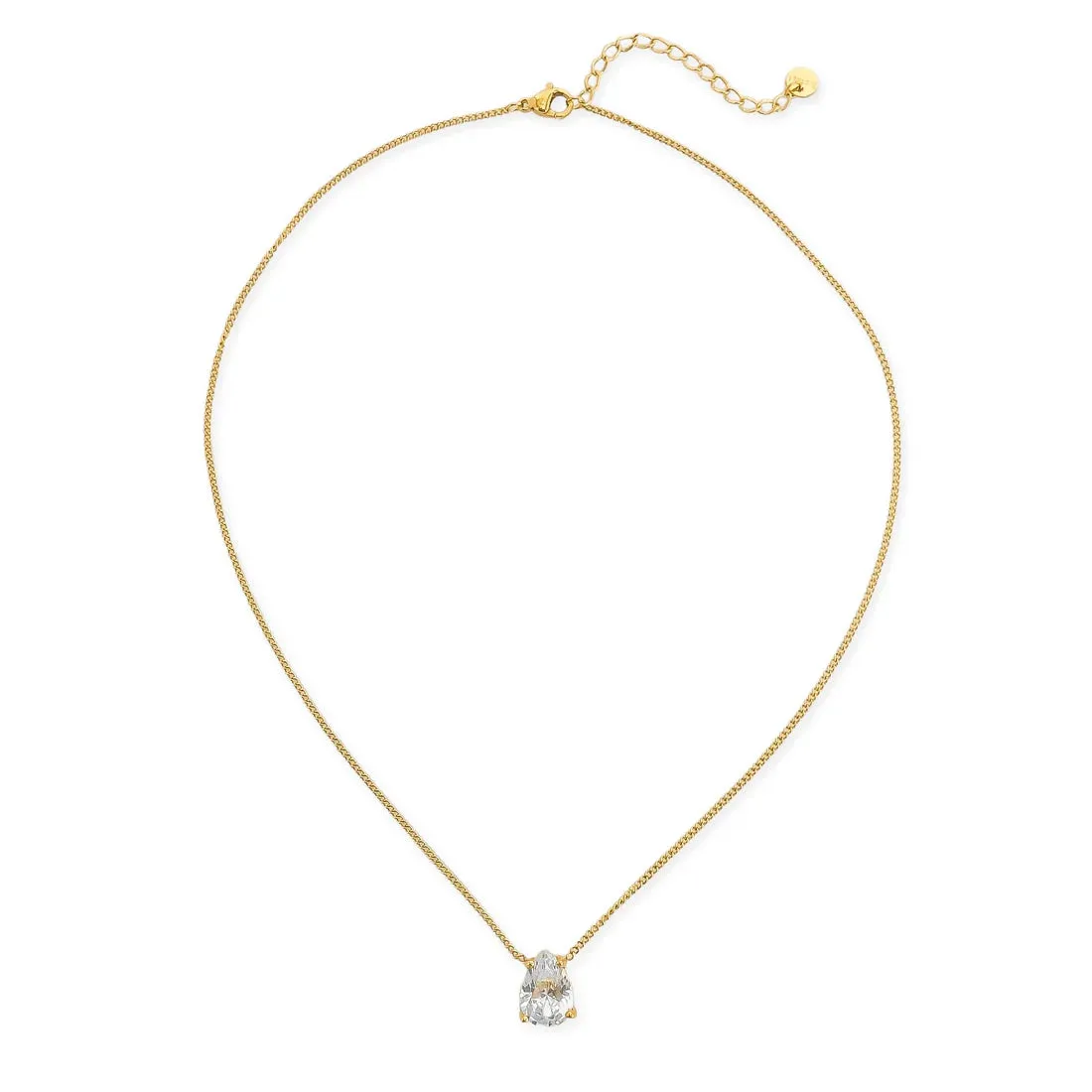 OMG Bling Water Resistant Cubic Zirconia Teardrop Necklace In Gold Or Silver