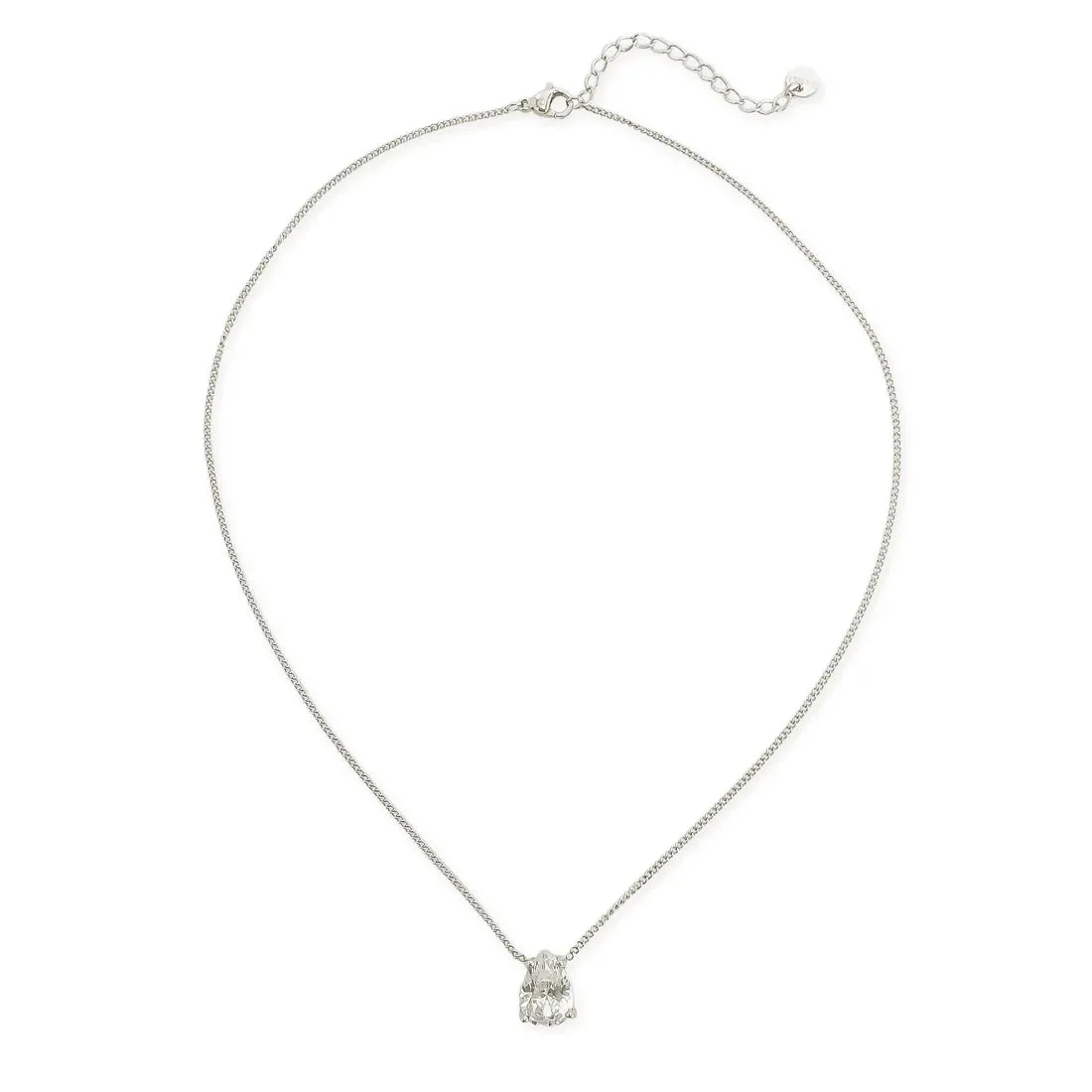 OMG Bling Water Resistant Cubic Zirconia Teardrop Necklace In Gold Or Silver