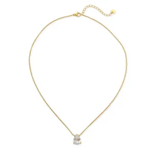 OMG Bling Water Resistant Cubic Zirconia Teardrop Necklace In Gold Or Silver
