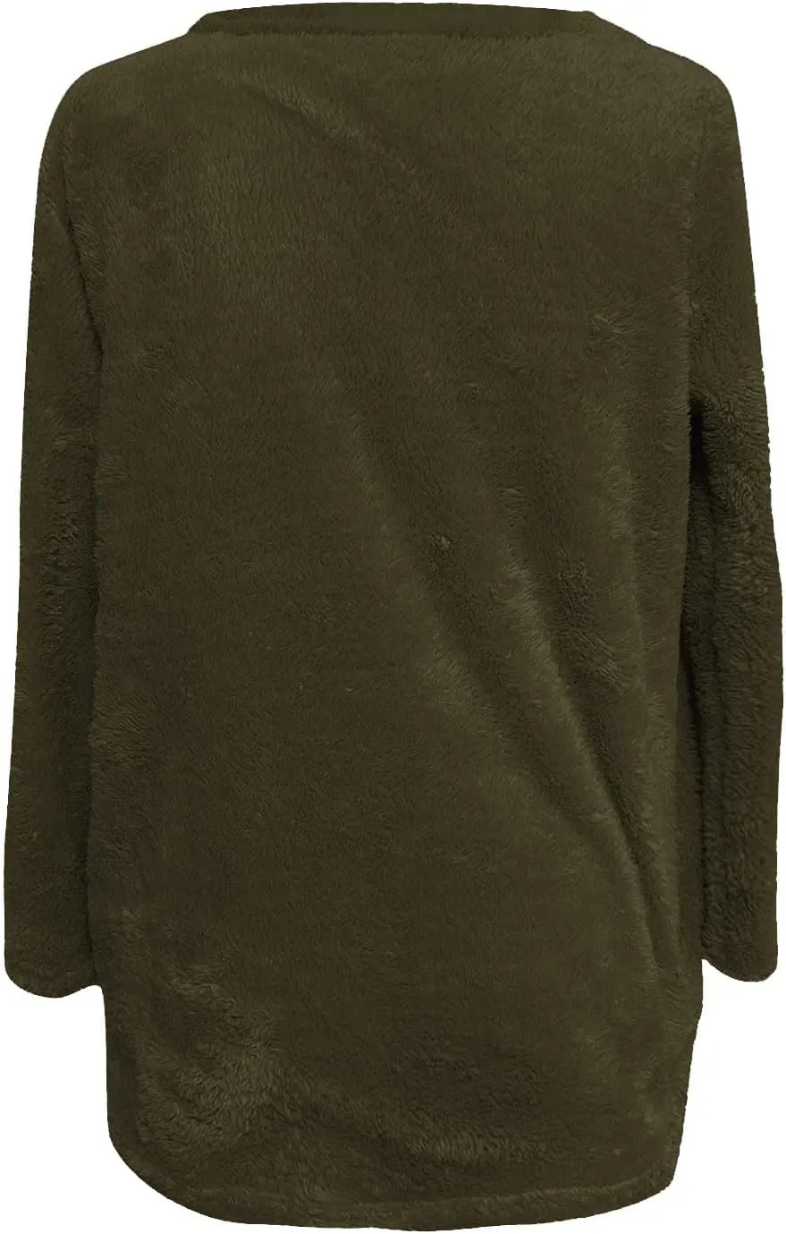 Oversized Fuzzy Fleece Sweatshirts for Women Fashion 2025 Parka Warm Outerwear Letter Print Loungewear with Pockets