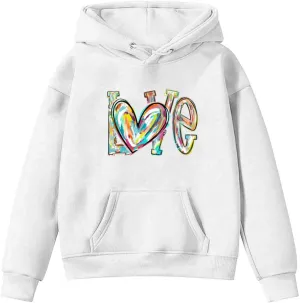 Oversized Hooded Sweatshirts for Teen Girls Cute Hoodies with Pockets Heart Print Graphic Pullover Shirts Tops
