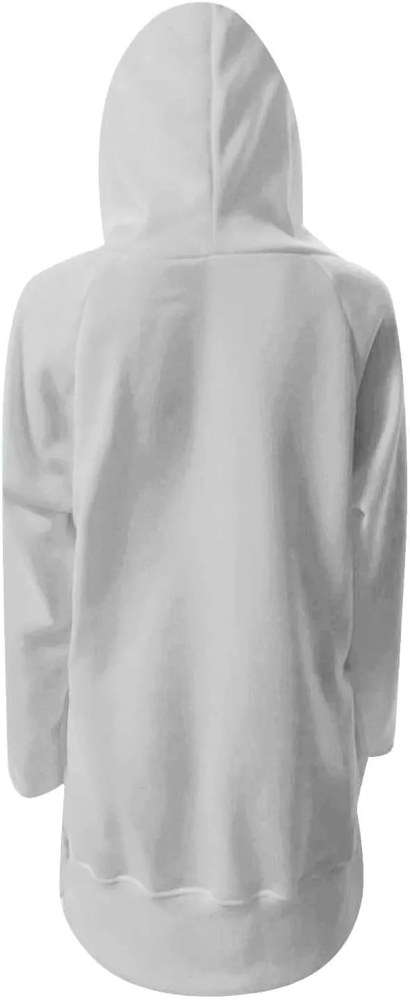 Oversized Hoodie Dress for Women Casual Warm Drawstring Long Sweatshirt with Pocket Fashion Split Hem Long Sleeve Hoodies