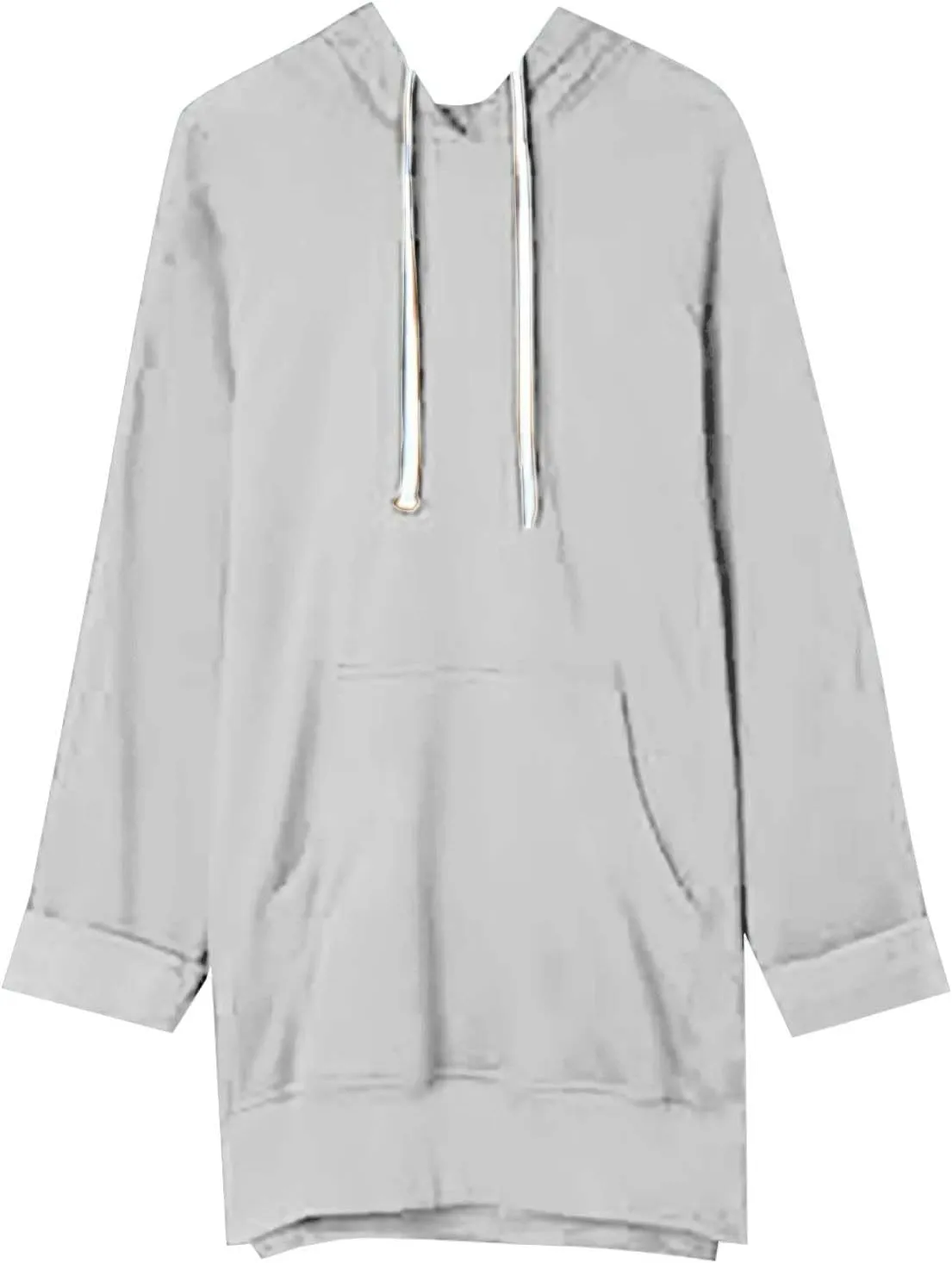 Oversized Hoodie Dress for Women Casual Warm Drawstring Long Sweatshirt with Pocket Fashion Split Hem Long Sleeve Hoodies