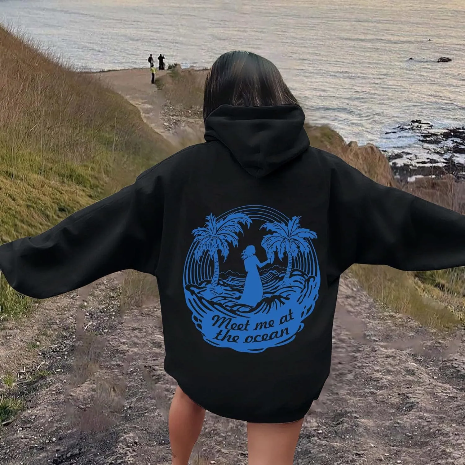 Oversized Sweatshirt for Women Oversized Pullover for Women Hoodies for Women Letter Print Hoodies Long Sleeved