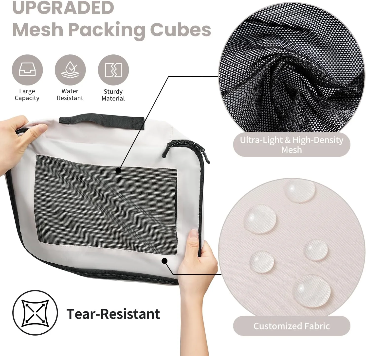 Packing Cubes for Travel | 10 Set Cream |Durable Luggage Organizer 4 Size(Extra Large, Large, Medium, Small),Comprehensive Cubes for Toiletry,Underwear, Shoe,Travel Essentials,Efficient Women Gifts