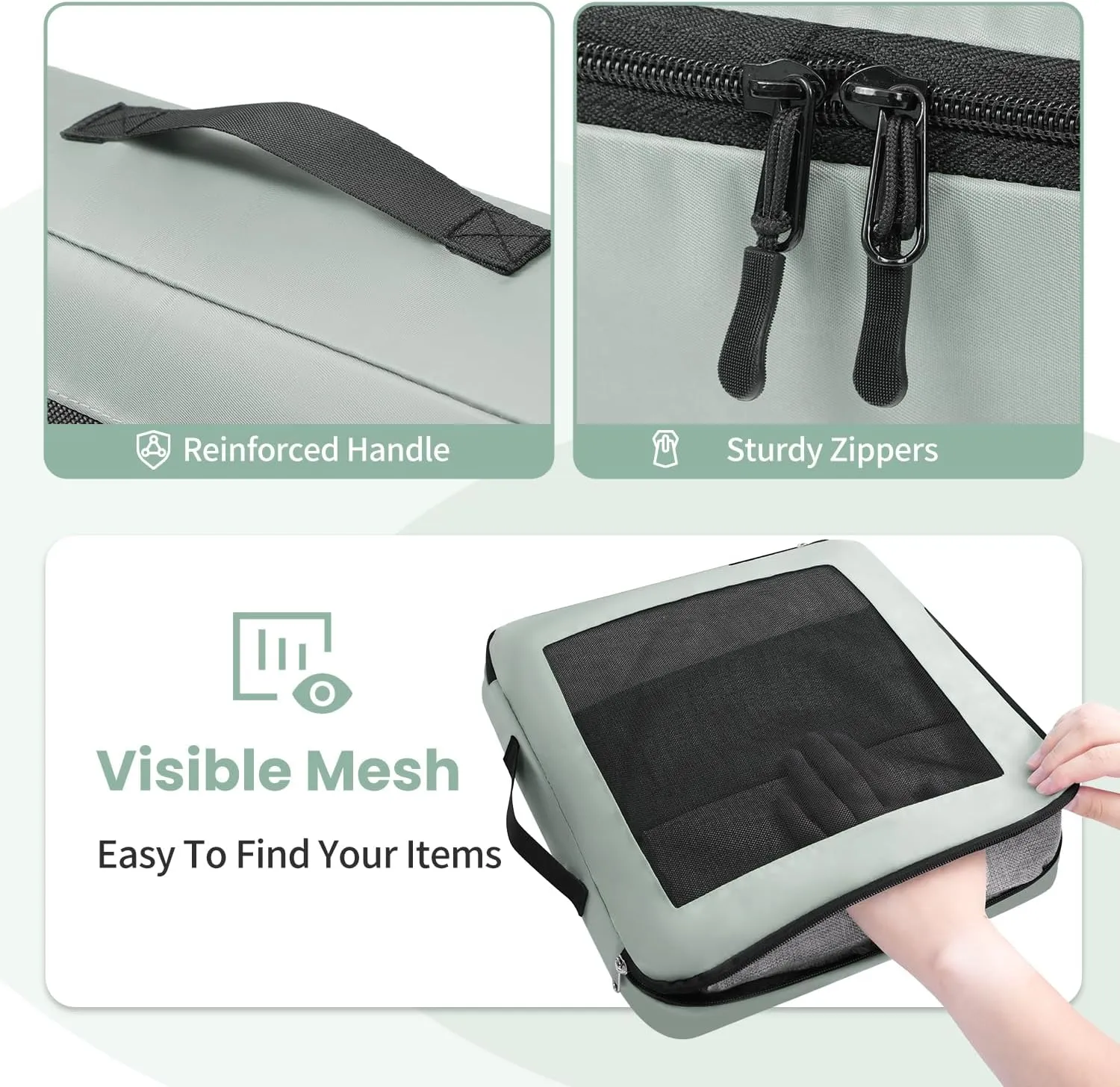 Packing Cubes for Travel | 8 Set Matcha |Durable Luggage Organizer 4 Size(Extra Large, Large, Medium, Small),Comprehensive Cubes for Toiletry,Underwear, Shoe,Travel Essentials,Efficient Women Gifts