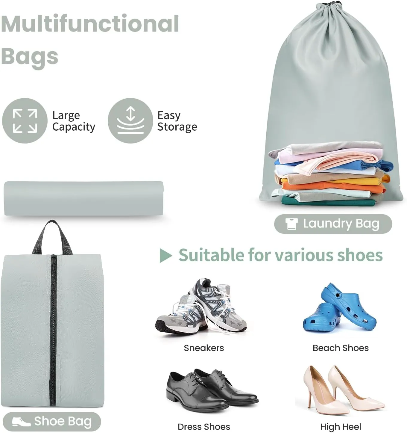 Packing Cubes for Travel |8 Set Mint |Durable Luggage Organizer 4 Size(Extra Large, Large, Medium, Small),Comprehensive Cubes for Toiletry,Underwear, Shoe,Travel Essentials,Efficient Women Gifts