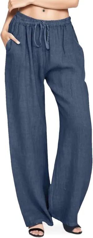 Pants For 2024 Fashion Trendy Women High Waisted Cotton Linen Summer Trouser Elastic Waist Boho Lounge Sweatpants