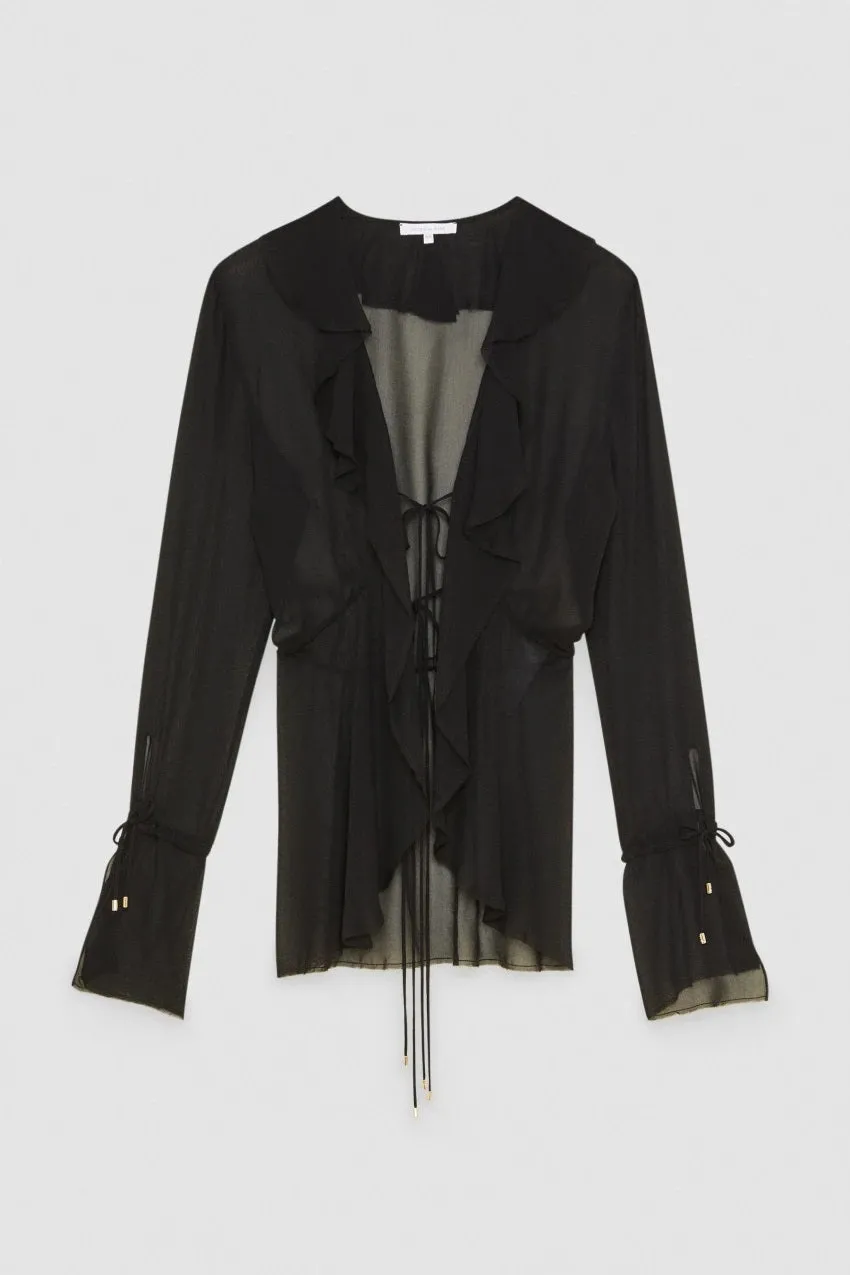 PATRIZIA PEPE SHIRT CHIFFON RUFFLE DETAIL   8CO606/A060-K103