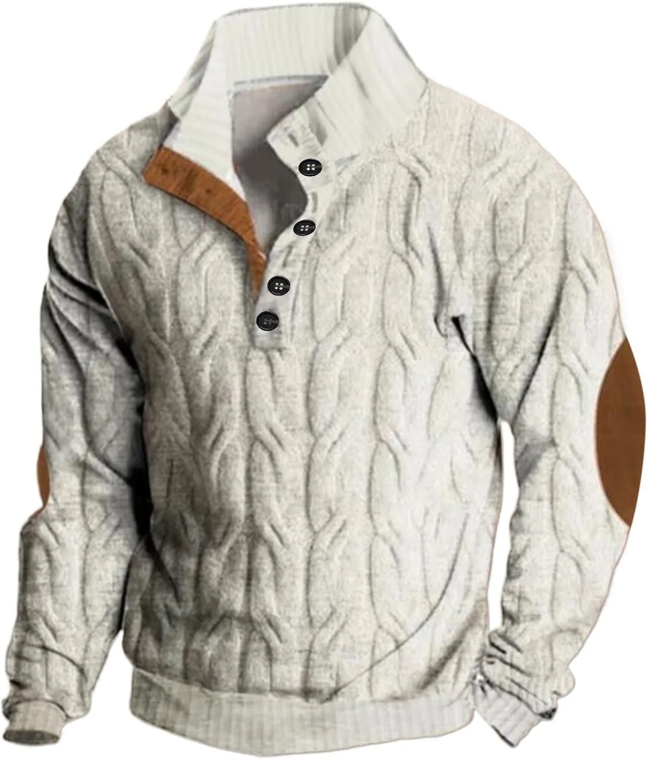 Polo Pullover Corduroy Collar Button Sweatshirt 1/4 Top Button Long Sleeve Jacket Outdoor Fashion Sweater Warm