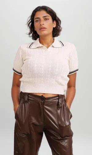 R206418 -Short Sleeve Polo - Cream